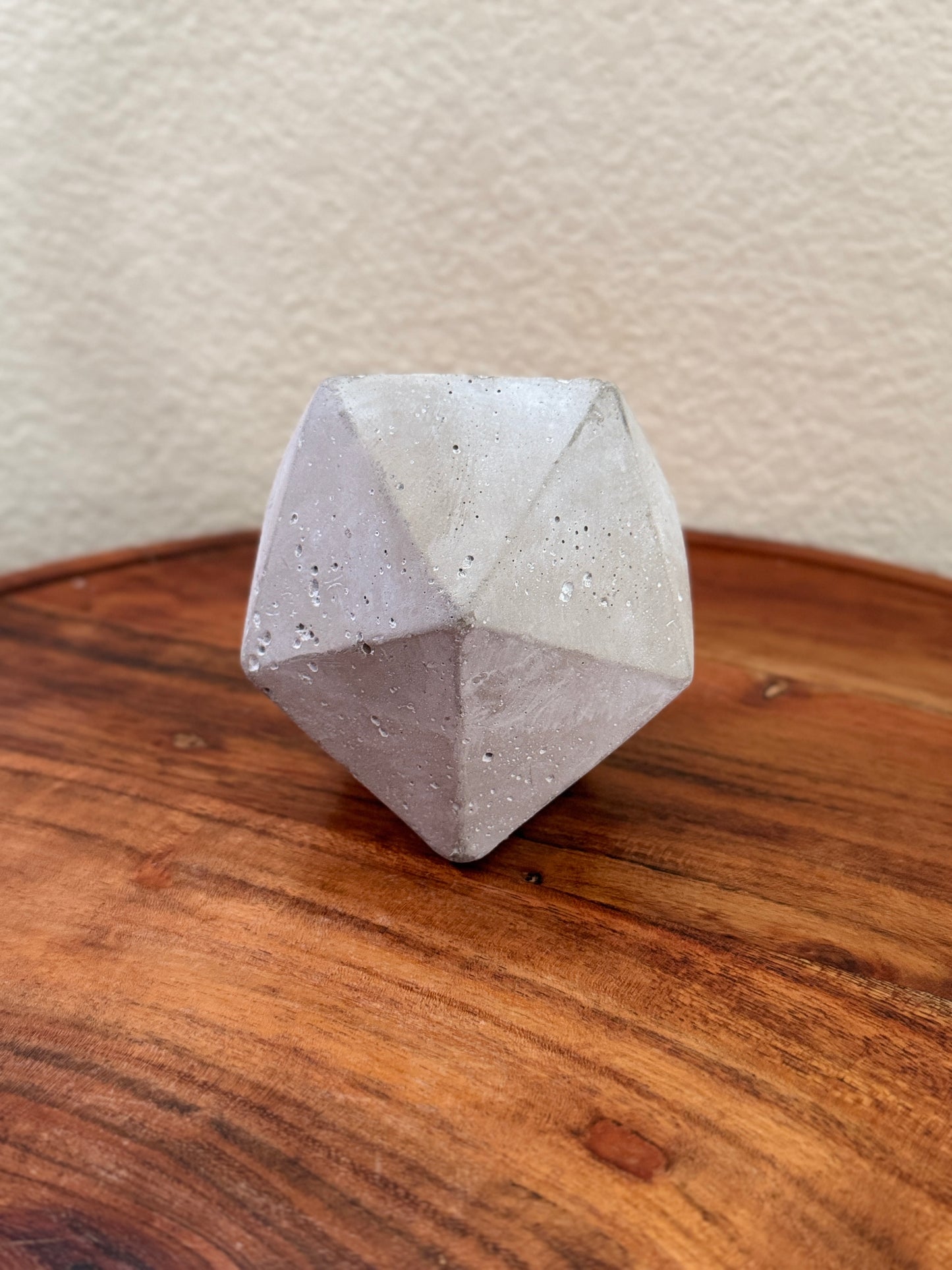 Geometric Cement Planter 16 Sided Design with 2 Inch Hole for Airplant or Any Small Plant Unique Decorative Pot Modern Industrial Charm