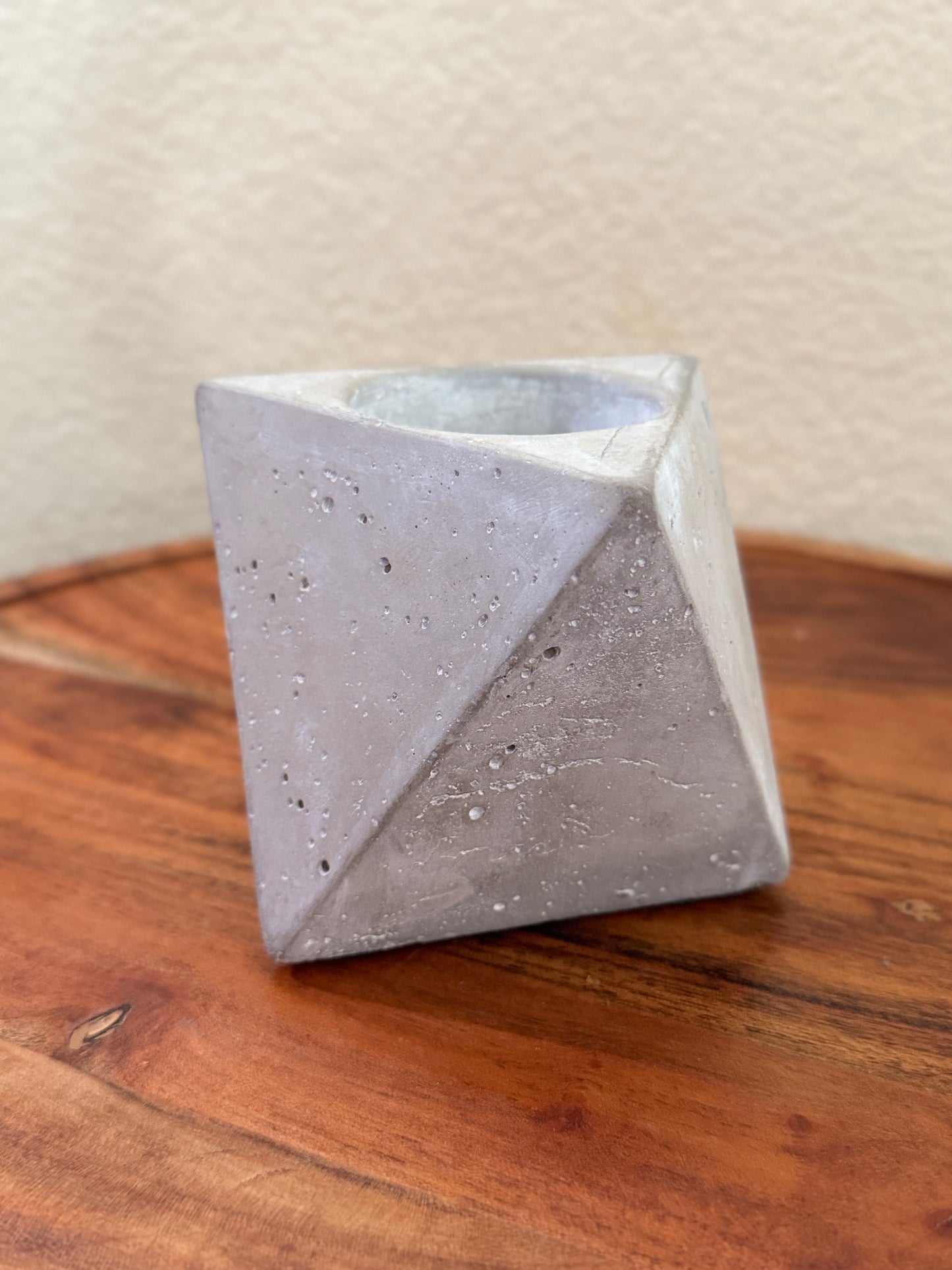 Geometric Cement Planter 8 Sided Design with 2 Inch Hole for Airplant or Any Small Plant Unique Decorative Pot