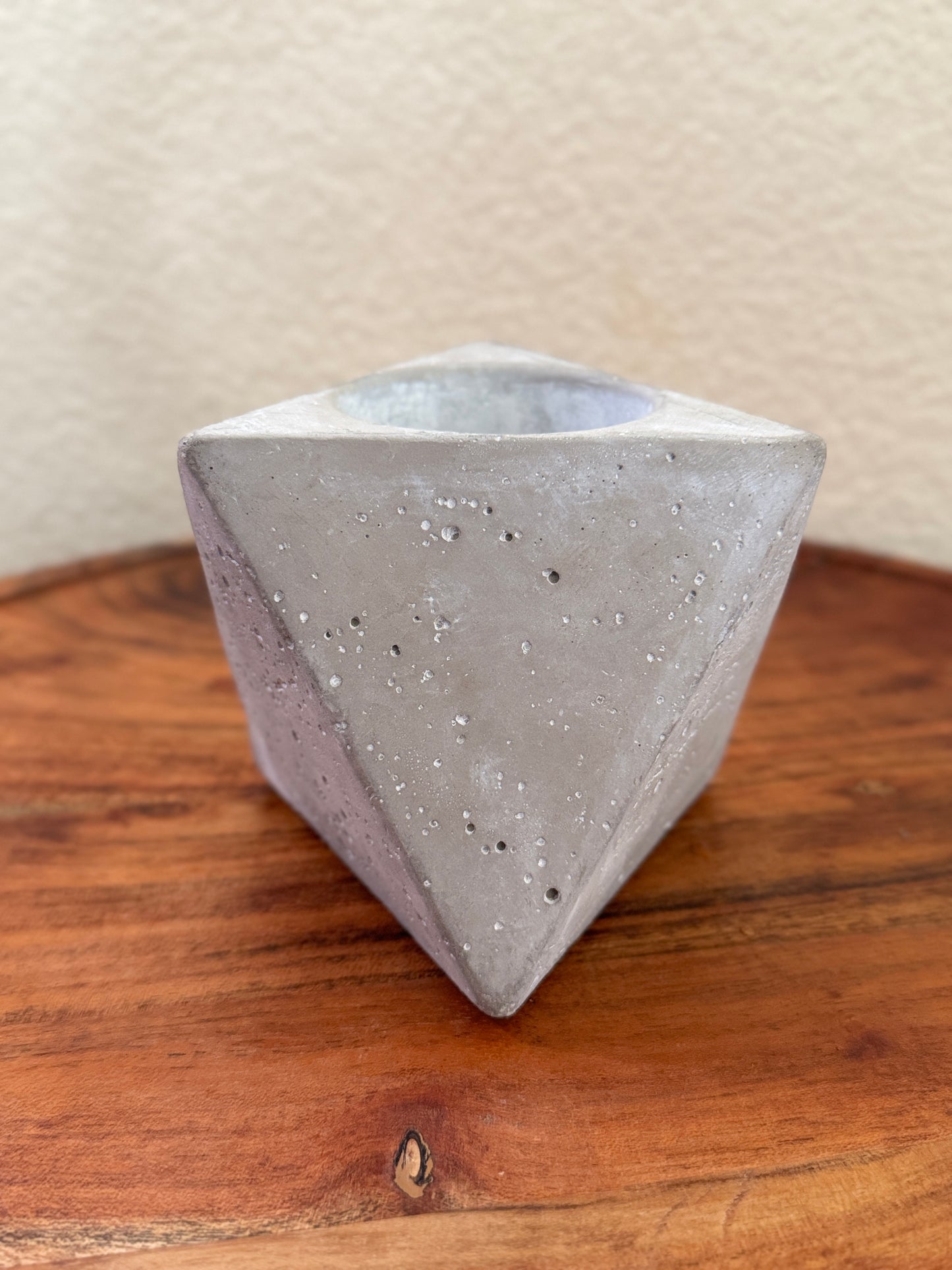 Geometric Cement Planter 8 Sided Design with 2 Inch Hole for Airplant or Any Small Plant Unique Decorative Pot