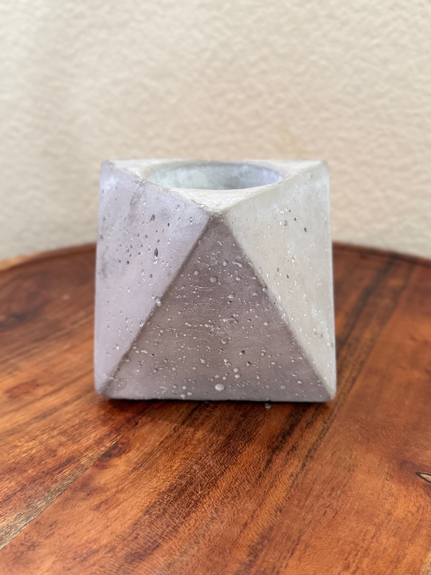 Geometric Cement Planter 8 Sided Design with 2 Inch Hole for Airplant or Any Small Plant Unique Decorative Pot